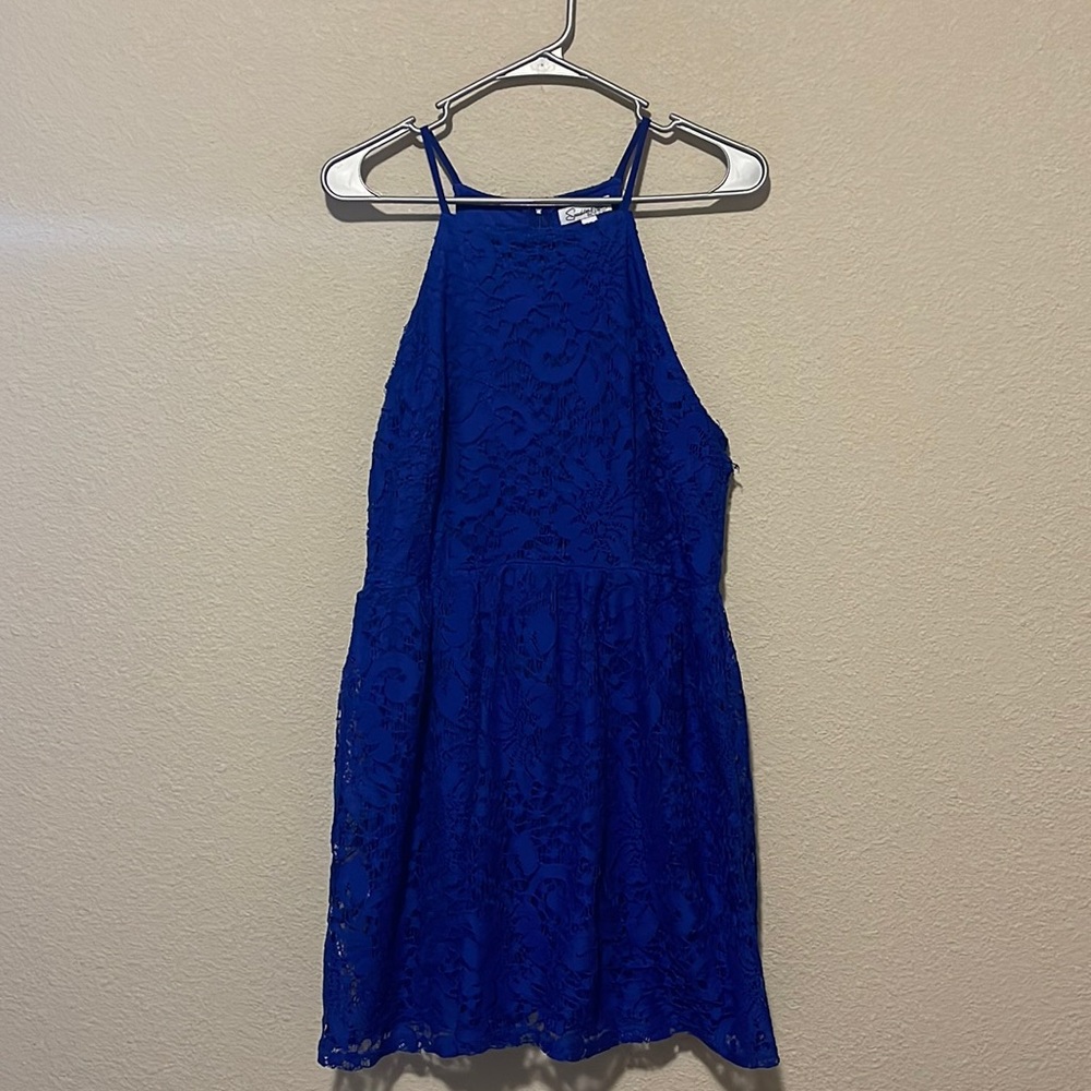 Blue speechless halter dress, worn once